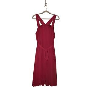 TORRID $69 Belted Midi Chiffon Halter Neck Dress Beet Red Lined Torrid 1 / US 1X